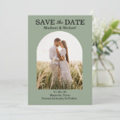 Elegante Swirl Sage Green Floral Wedding Save The Date (Staand voorkant)