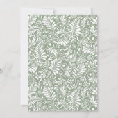 Elegante Swirl Sage Green Floral Wedding Save The Date (Achterkant)