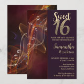 Elegante Swirls Verjaardag uitnodiging (Voorkant / Achterkant)