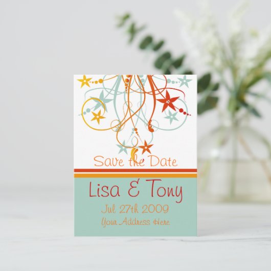 Elegante Swirls voor Save The Date - Gepersonalise Aankondigingskaart (Staand voorkant)