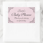 Elegante swirly baby shower partij gunst sticker (Tas)
