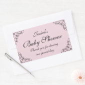Elegante swirly baby shower partij gunst sticker (Envelop)