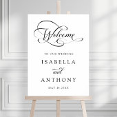 Elegante Swirly Calligraphy Wedding Welkomstbord Poster