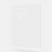 Elegante swirly kalligrafie bruiloft welkom acryl bord (Hoek)
