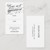 Elegante swirly kalligrafie voor uw volgende afspr afsprakenkaartje (Voorkant / Achterkant)