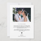 Elegante Swirly Typography Trouwfoto Bedankkaart (Achterkant)