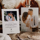 Elegante Swirly Typography Trouwfoto Bedankkaart