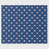 Elegante symmetrische romantische Sparkle Pink Hea Cadeaupapier (Vlak)