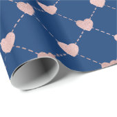 Elegante symmetrische romantische Sparkle Pink Hea Cadeaupapier (Rol Hoek)