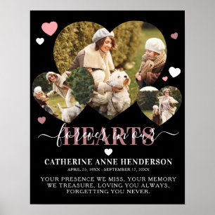 Elegante Sympathie Citaten Hart Foto's Herdenking Poster