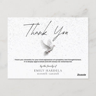 Elegante Sympathie Dankkaart - Waterverf Duif Briefkaart