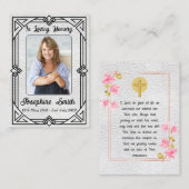 Elegante sympathie  foto gebed Kaart Visitekaartje (Voorkant / Achterkant)