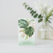 Elegante sympathie groen begrafenis gebed Kaart Visitekaartje (Staand voorkant)