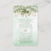 Elegante sympathie groen begrafenis gebed Kaart Visitekaartje (Achterkant)