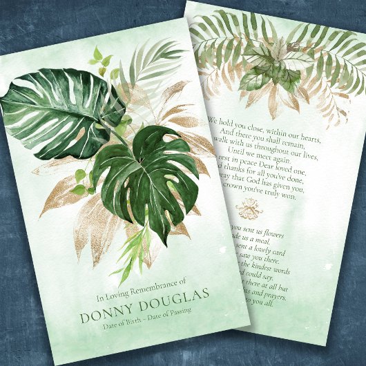 Elegante sympathie groen begrafenis gebed Kaart Visitekaartje
