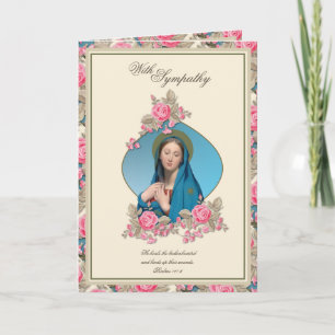 Elegante sympathie Maagd Maria Roze rozen Kaart
