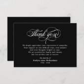 Elegante sympathie Modern Script Bedankt Card (Voorkant / Achterkant)