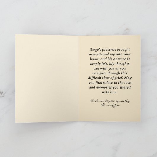 Elegante sympathie voor verlies van Duitse herder Kaart (Binnen)
