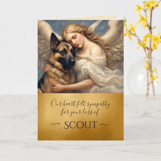 Elegante sympathie voor verlies van Duitse herder Kaart (Gele Bloem)
