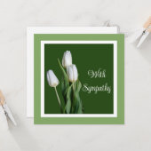 Elegante sympathie witte tulpen mooie bloemen kaart (Voorkant / Achterkant in situ)