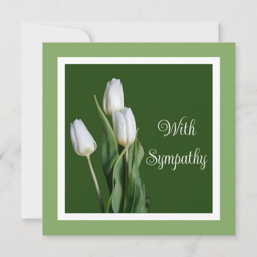 Elegante sympathie witte tulpen mooie bloemen kaart (Voorkant)