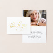 Elegante Sympathy Funeral Memorial Foto Dank u Folie Kaarten (Display)