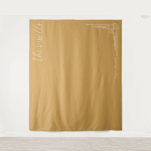 Elegante Taan Geometrische Lijnen Wandkleed