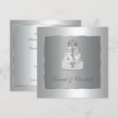 Elegante taart 25-jarig huwelijksjubileumfeest kaart (Voorkant / Achterkant)