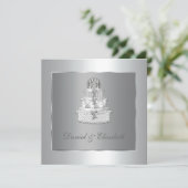 Elegante taart 25-jarig huwelijksjubileumfeest kaart (Staand voorkant)