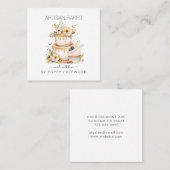 Elegante taart bakker gebak chef-kok vierkante visitekaartje (Voorkant / Achterkant)