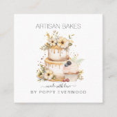 Elegante taart bakker gebak chef-kok vierkante visitekaartje (Voorkant)