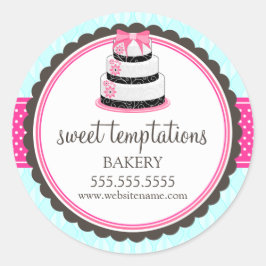 Elegante taart bakkerij verpakking ronde sticker