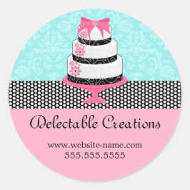 Elegante taart Damask Ronde Sticker