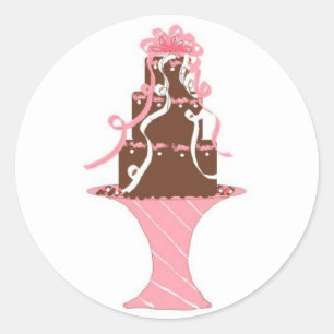 Elegante Taart Ronde Sticker