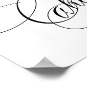 Elegante taart zwarte kalligrafie | Chique tafelte Poster (Hoek)