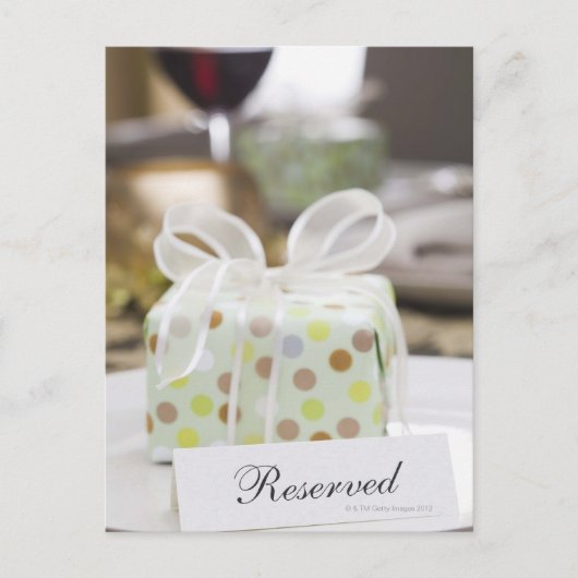 Elegante tafel instelling met cadeau briefkaart (Voorkant)