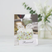 Elegante tafel instelling met cadeau briefkaart (Staand voorkant)