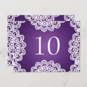 Elegante tafel nummer  kant Paarse Briefkaart (Voorkant / Achterkant)