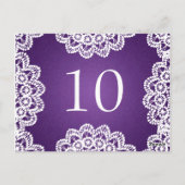 Elegante tafel nummer  kant Paarse Briefkaart (Achterkant)