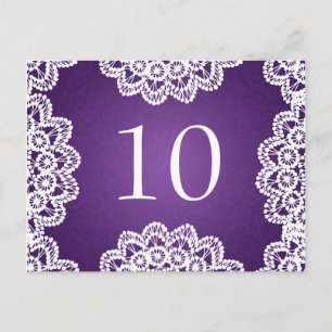 Elegante tafel nummer  kant Paarse Briefkaart