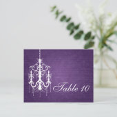 Elegante tafel nummer kroonluchter Paarse Briefkaart (Staand voorkant)