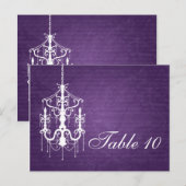 Elegante tafel nummer kroonluchter Paarse Briefkaart (Voorkant / Achterkant)