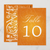 Elegante tafel nummer liefde bloeien Sinaasappel Briefkaart (Voorkant / Achterkant)