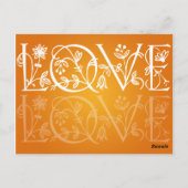 Elegante tafel nummer liefde bloeien Sinaasappel Briefkaart (Achterkant)