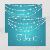 Elegante tafel nummer mousserende keten blauw briefkaart (Voorkant / Achterkant)