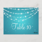 Elegante tafel nummer mousserende keten blauw briefkaart (Achterkant)