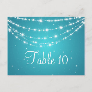Elegante tafel nummer mousserende keten blauw briefkaart