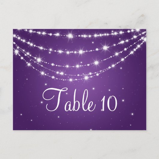 Elegante tafel nummer mousserende keten Paarse Briefkaart (Voorkant)