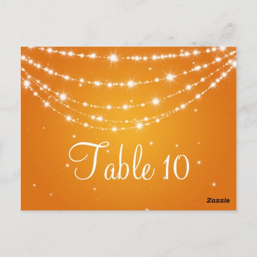 Elegante tafel nummer mousserende keten Sinaasappe Briefkaart (Achterkant)