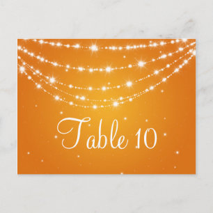 Elegante tafel nummer mousserende keten Sinaasappe Briefkaart